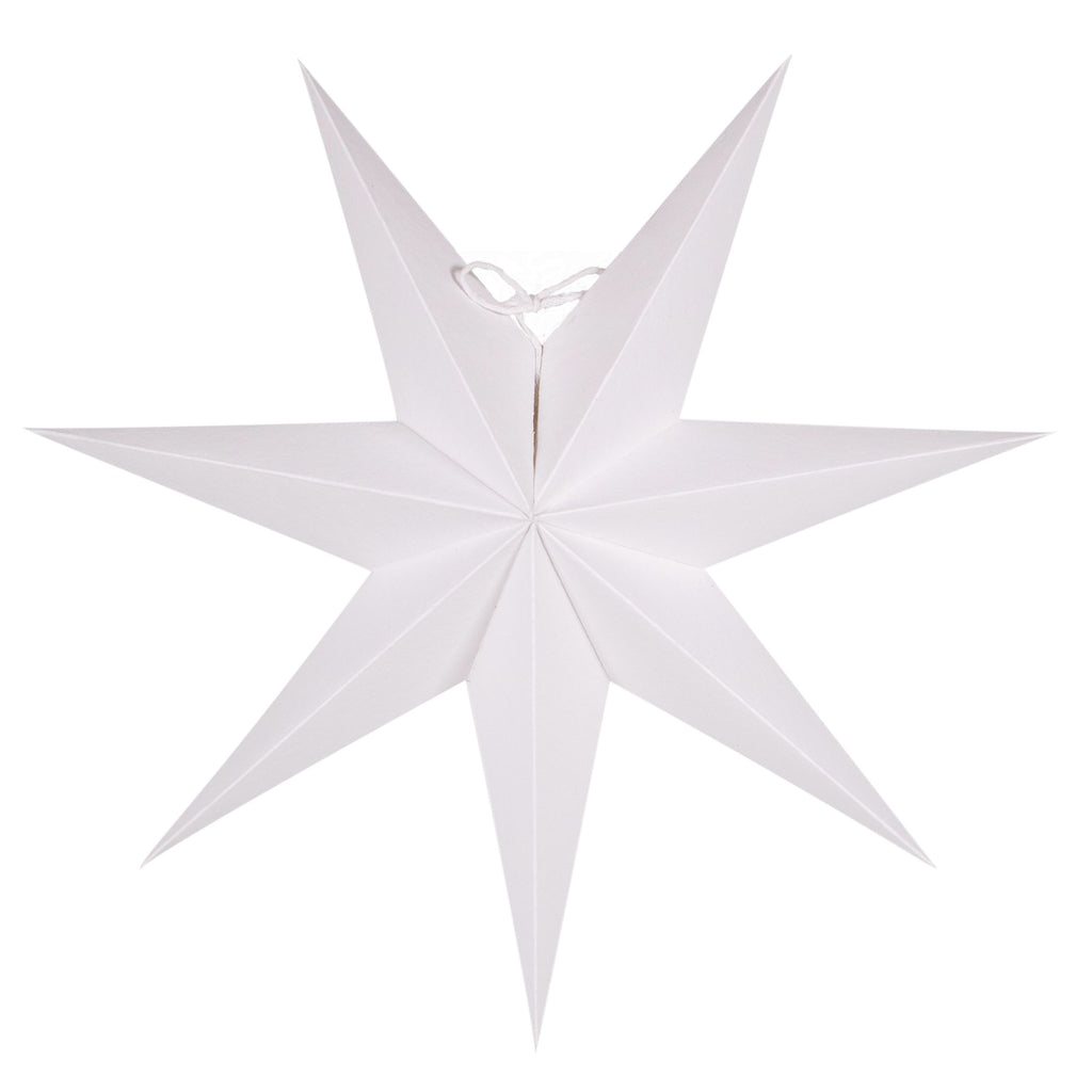 Greta, Papirstjerne i hvid, håndlavet julestjerne i 3 størrelser,  fra Watt & Veke