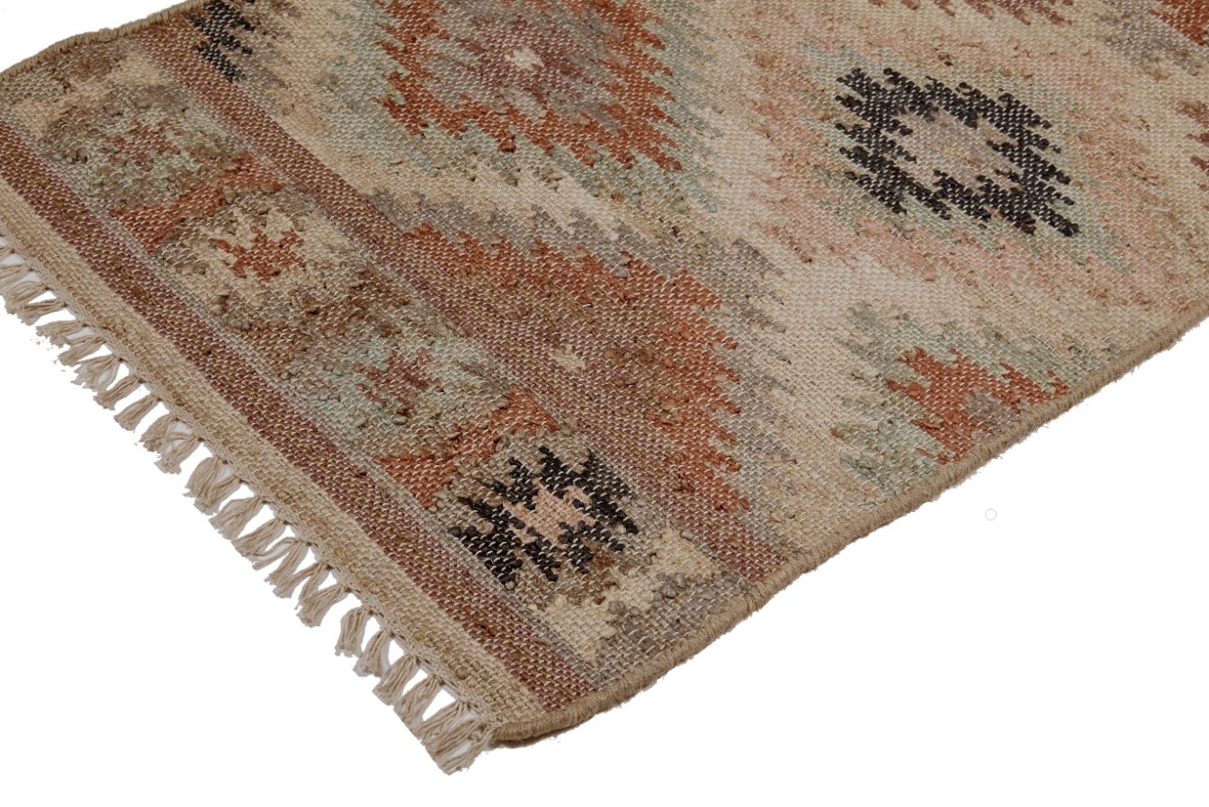 Puebla - Jute Kelim Løber - Earth