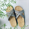 Shangies woman 1, grey stripes, er en let og komfortabel sandal i jute med grå og hvide striber