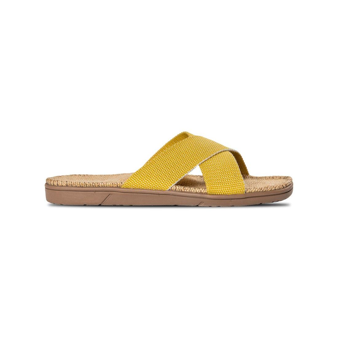 unisex sandal fra shangies i farven mellow maize, som er en gul farve