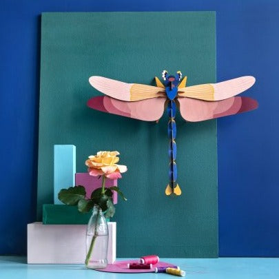 vægdekoration, pink 3D guldsmed