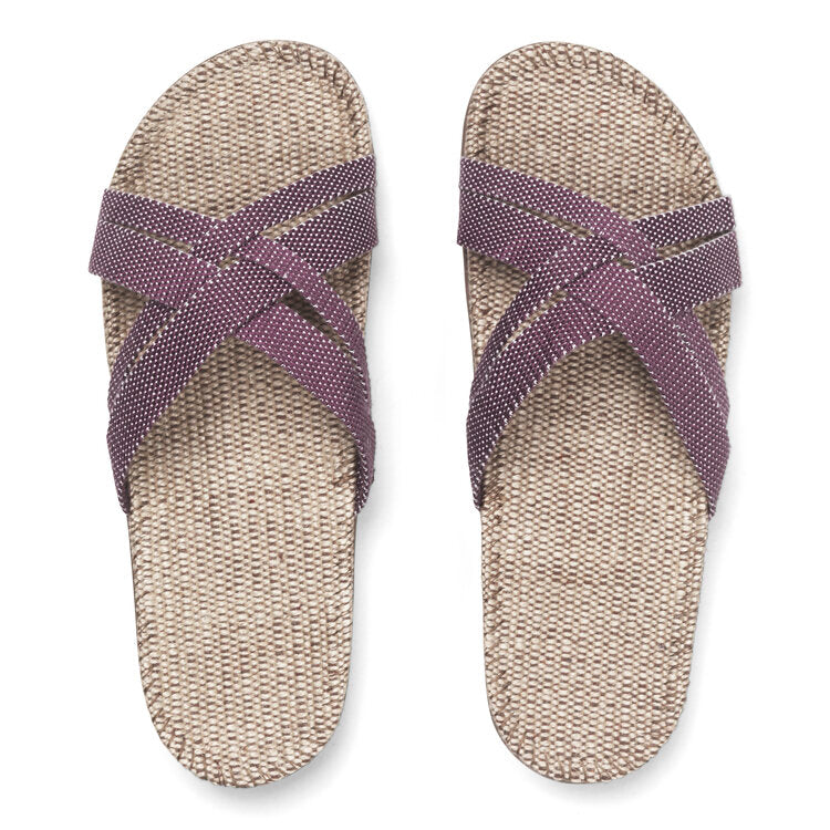 Shangies lette og bløde sandaler med jute. Farven Dusty Purple
