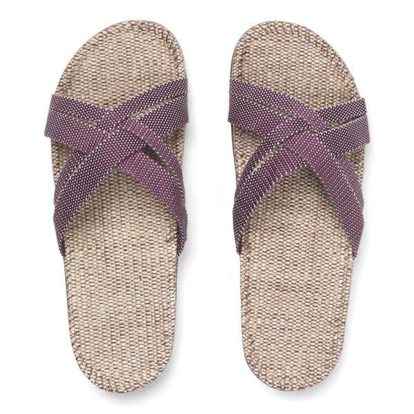 Shangies lette og bløde sandaler med jute. Farven Dusty Purple