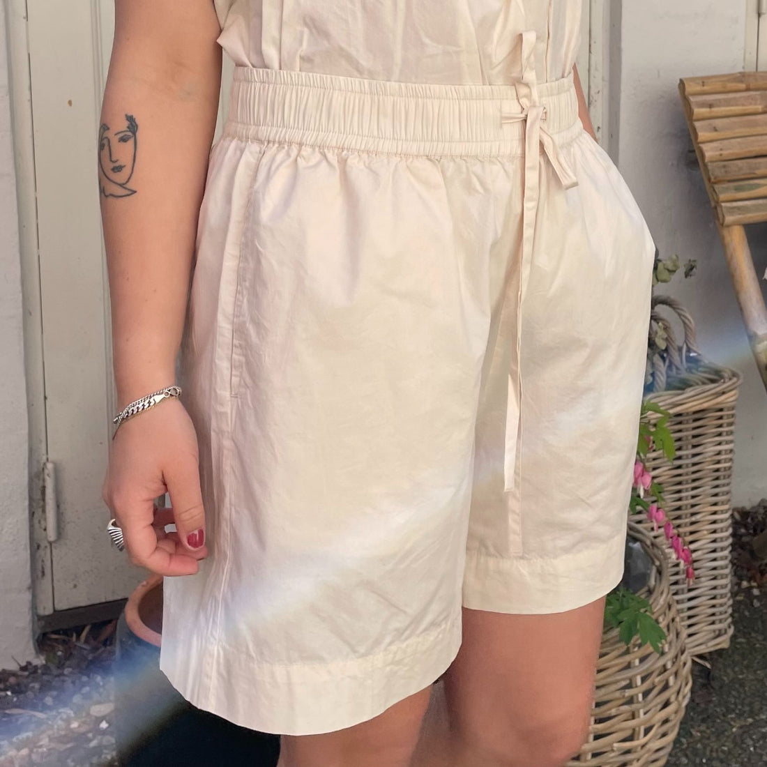 Sydney String Shorts - Øko Bomuld - Tapioca