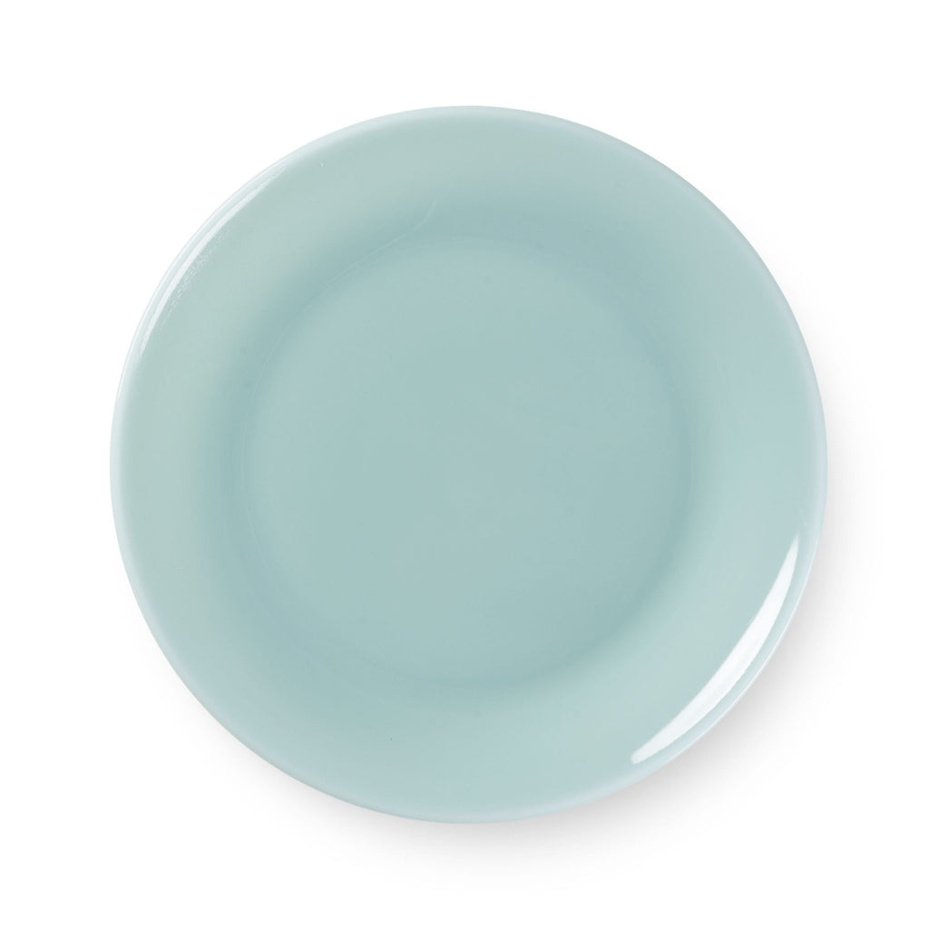 Blågrøn tallerken fra Lucie Kaas. Det minimalistiske design og de dusede pastelfarve, giver dig den perfekte base for en moderne og indbydende borddækning. Tallerken er lavet i opalglas, som giver glasset et ‘tåget’ og mat udseende. Skålen kommer i 2 størrelser, både som frokost tallerken ø20,5 cm og stor tallerken ø25.5 cm 