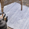 pet kelim tæppe i lysgrå lavet af genanvendte plastikflasker