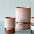 Rå terracotta urtepotter med glaserede underskåle fra Bergs Potter, Hoff Collection